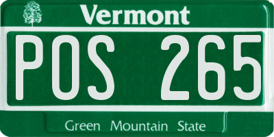 VT license plate POS265
