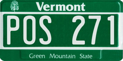 VT license plate POS271