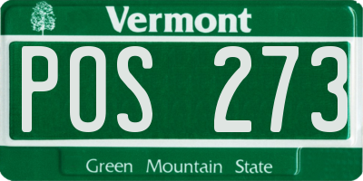 VT license plate POS273
