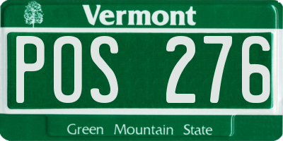 VT license plate POS276