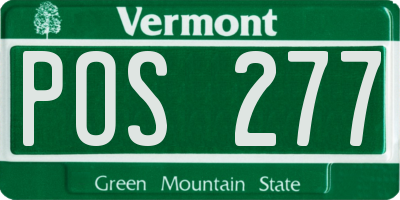 VT license plate POS277