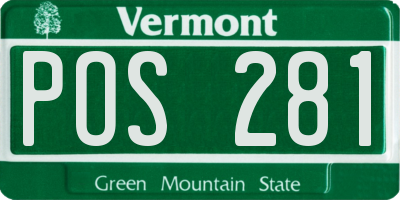 VT license plate POS281