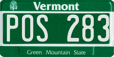VT license plate POS283
