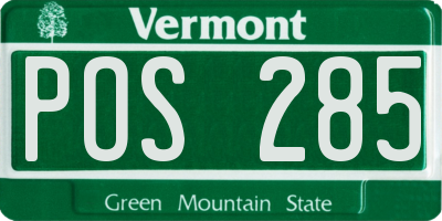 VT license plate POS285