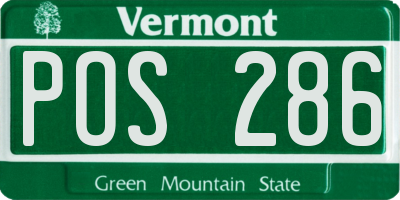 VT license plate POS286