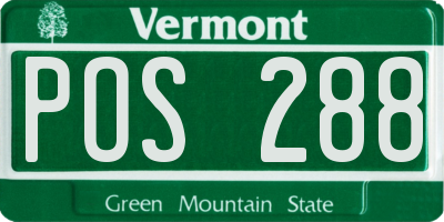 VT license plate POS288
