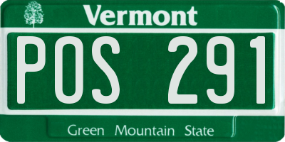 VT license plate POS291