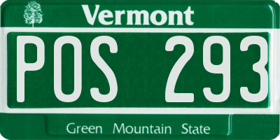 VT license plate POS293