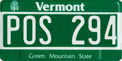 VT license plate POS294