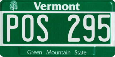VT license plate POS295