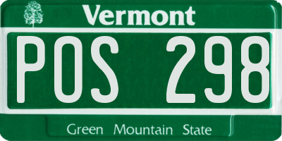 VT license plate POS298