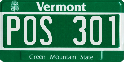 VT license plate POS301
