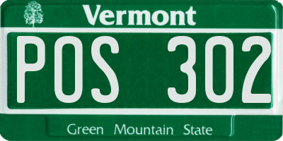 VT license plate POS302