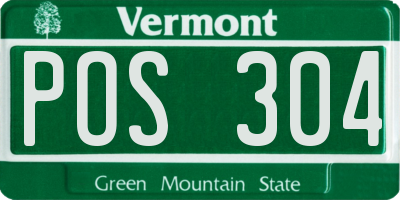 VT license plate POS304