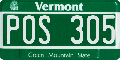 VT license plate POS305