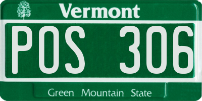 VT license plate POS306