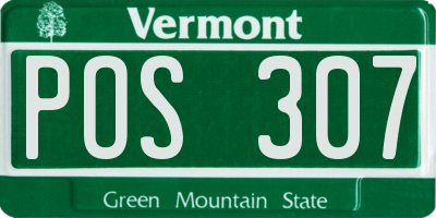 VT license plate POS307