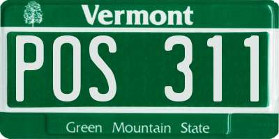 VT license plate POS311