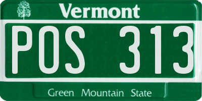 VT license plate POS313