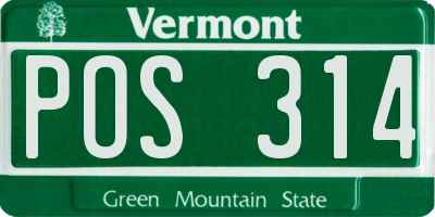 VT license plate POS314