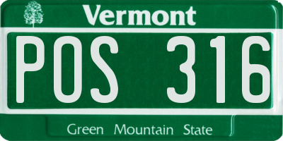 VT license plate POS316