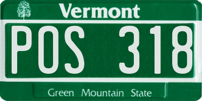 VT license plate POS318
