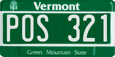 VT license plate POS321