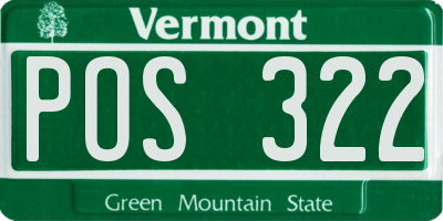 VT license plate POS322