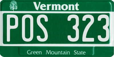 VT license plate POS323