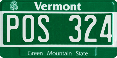 VT license plate POS324