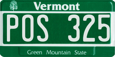 VT license plate POS325