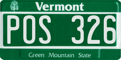 VT license plate POS326