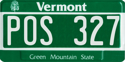VT license plate POS327