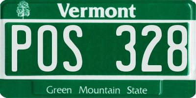 VT license plate POS328