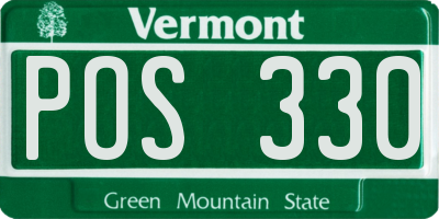 VT license plate POS330