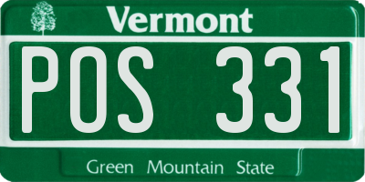 VT license plate POS331