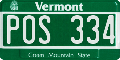 VT license plate POS334
