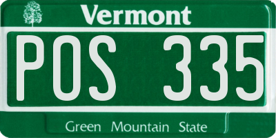 VT license plate POS335