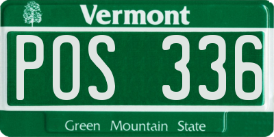 VT license plate POS336