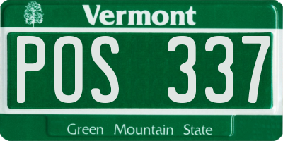 VT license plate POS337