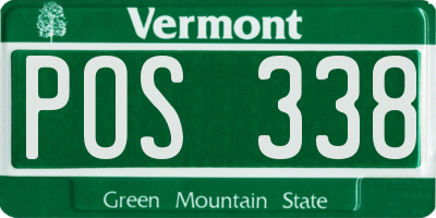 VT license plate POS338