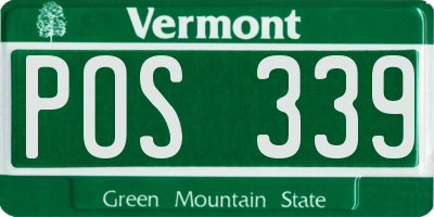VT license plate POS339