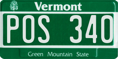 VT license plate POS340