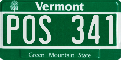 VT license plate POS341