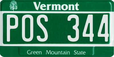 VT license plate POS344
