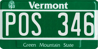 VT license plate POS346