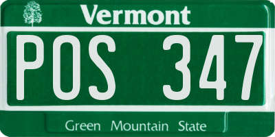 VT license plate POS347