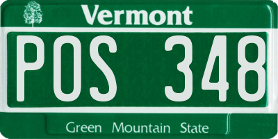 VT license plate POS348
