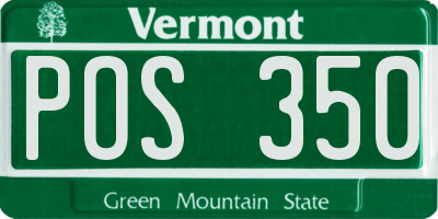 VT license plate POS350