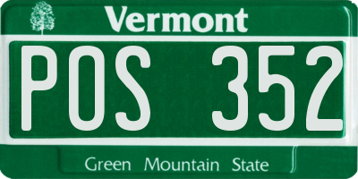 VT license plate POS352